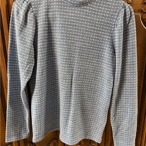 Madewell Blue and White Textured Knit Top